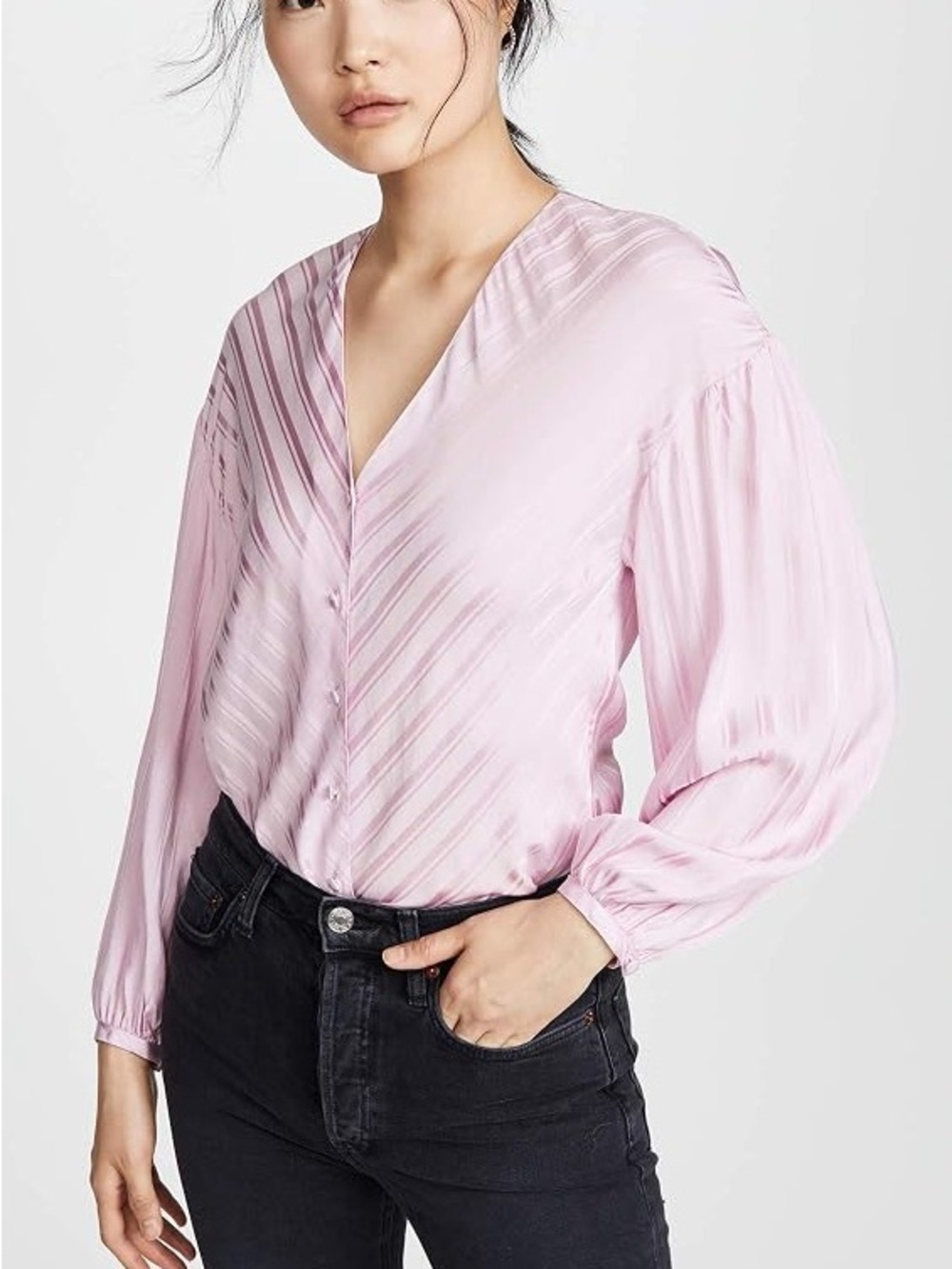 NWT Joie Cadmar V-Neck Satin Blouse